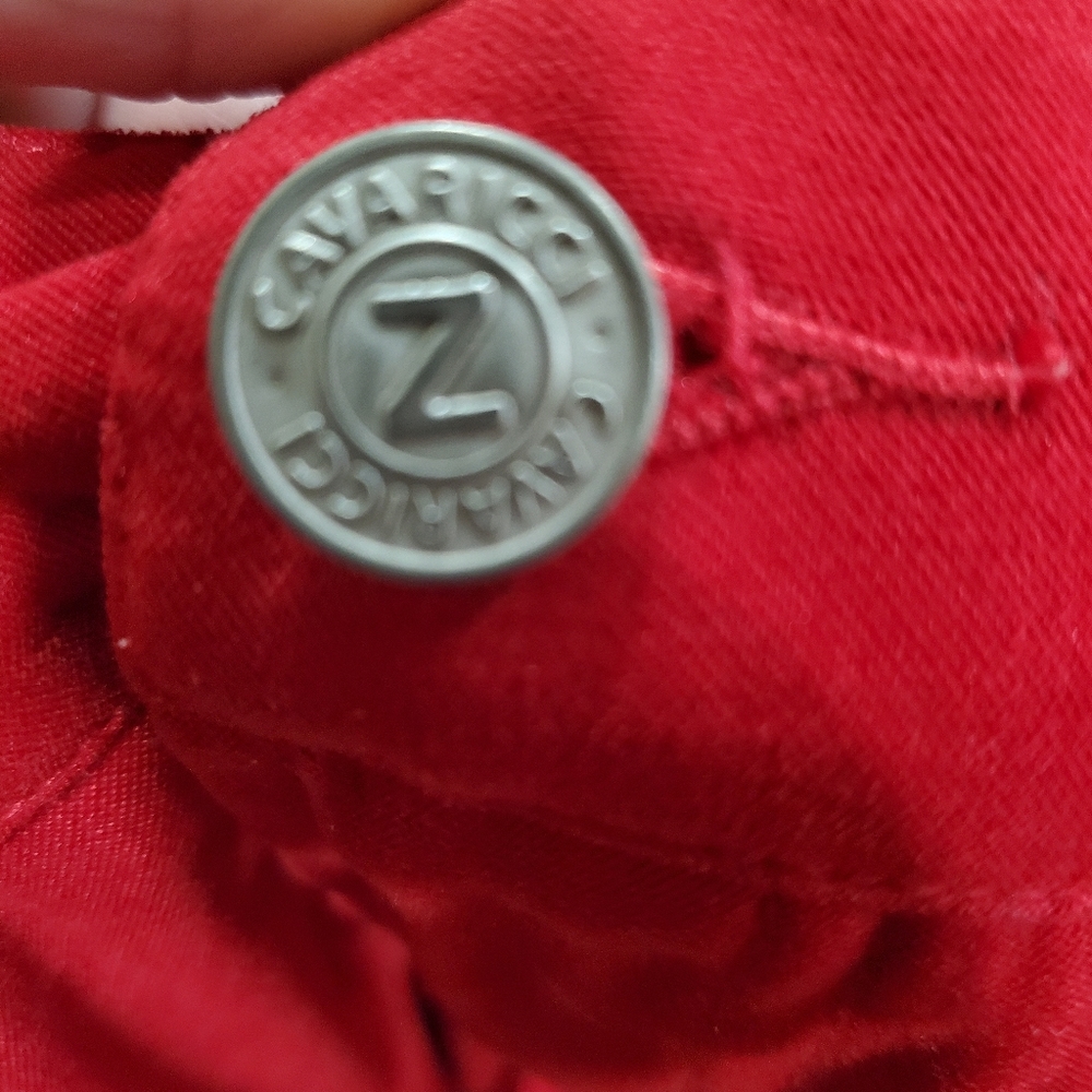 Vintage Z CAVARICCI red high waist suede "feel" jeans
